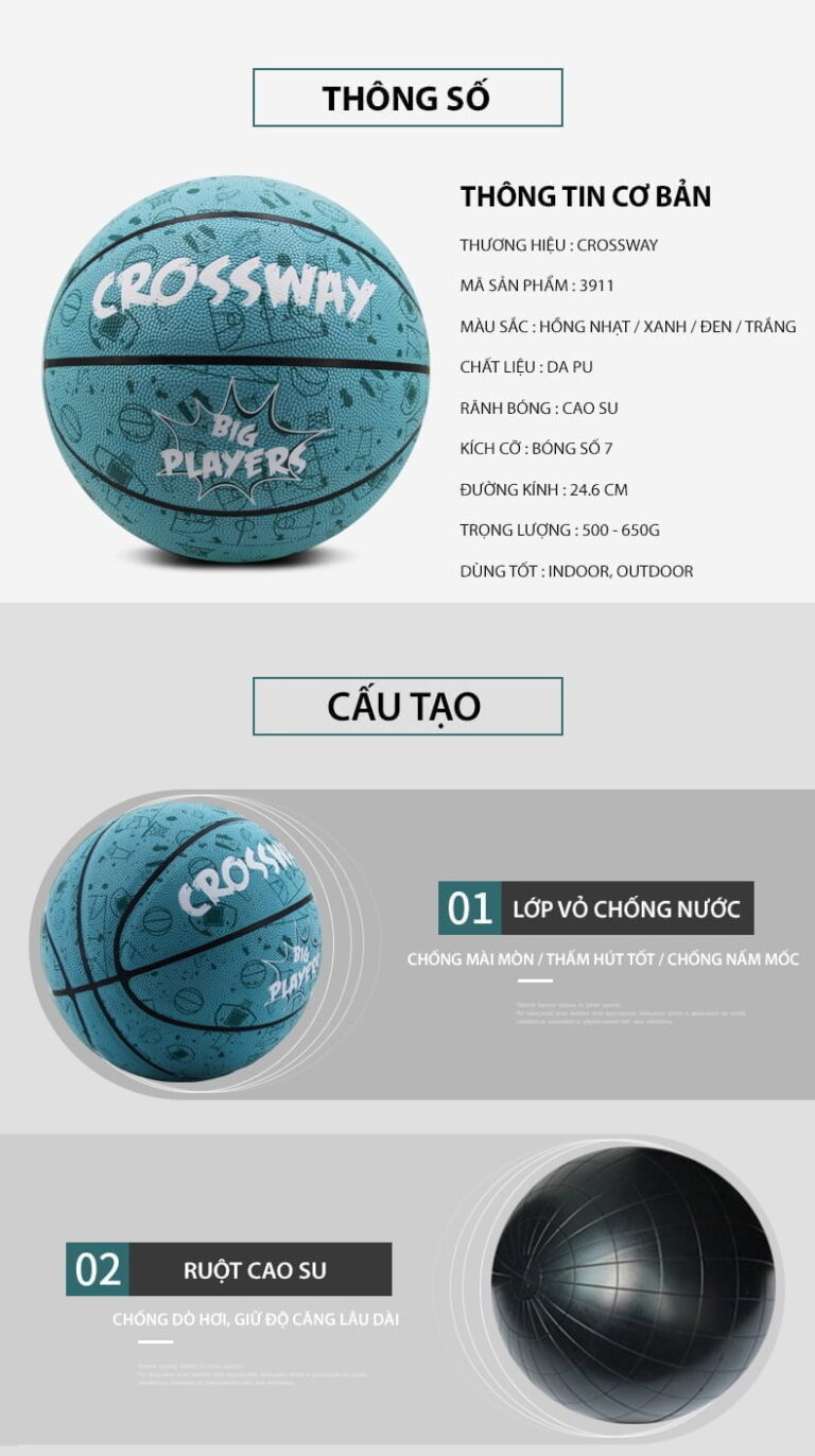 Bóng rổ da Crossway Big Players chính hãng #3911 - Hình ảnh 5