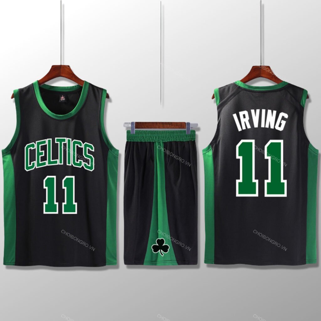 Bộ quần áo bóng rổ Kyrie Celtics - Đen