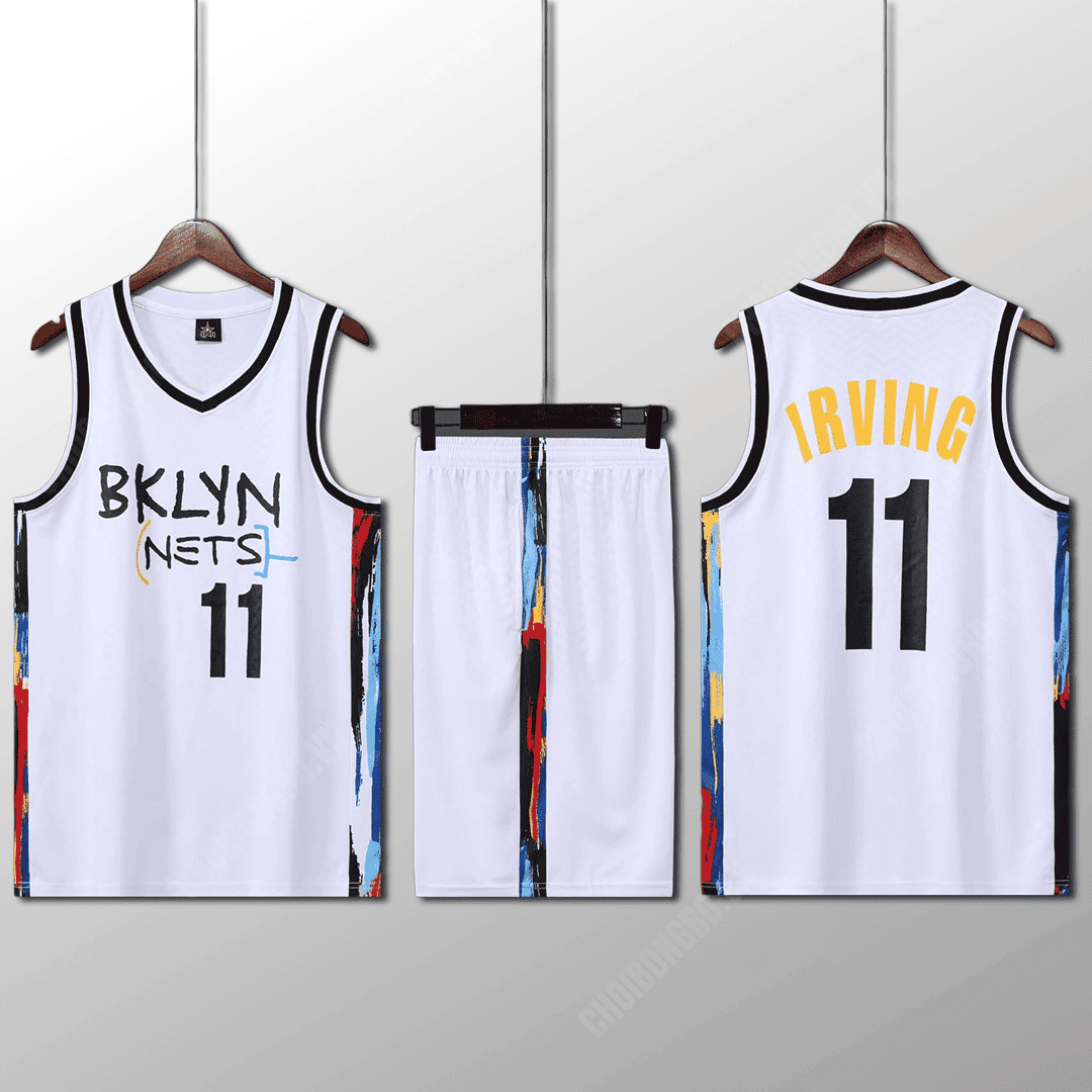Bộ quần áo bóng rổ Kyrie Nets – City Editions 2021 Trắng