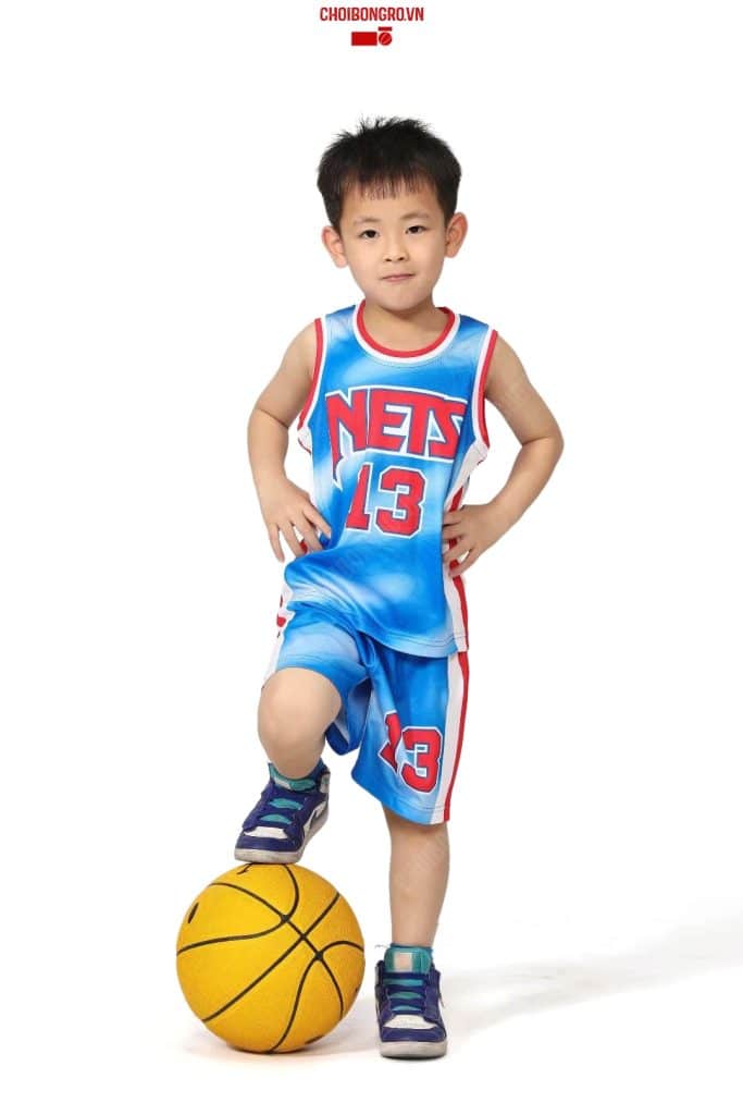 Bộ quần áo bóng rổ trẻ em - Harden Nets City Editions 2021 Xanh