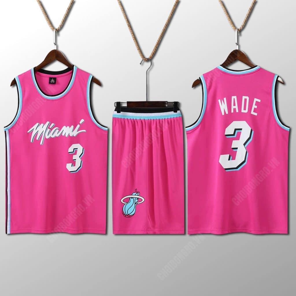 Bộ quần áo bóng rổ Wade Miami - Hồng