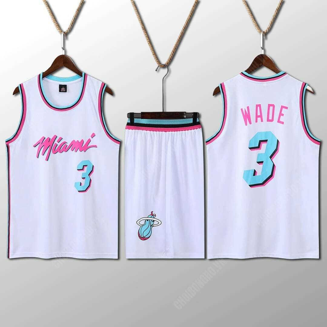 Bộ quần áo bóng rổ Wade Miami - Trắng