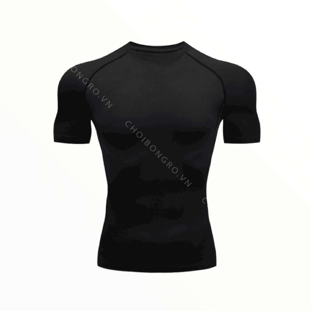 Áo Pro Combat cộc tay #1003 - Đen gân đen