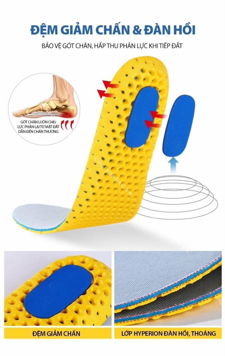 Lót giày thể thao - Giảm chấn, thoáng khí, hạn chế lật sơ mi - Hình ảnh 3