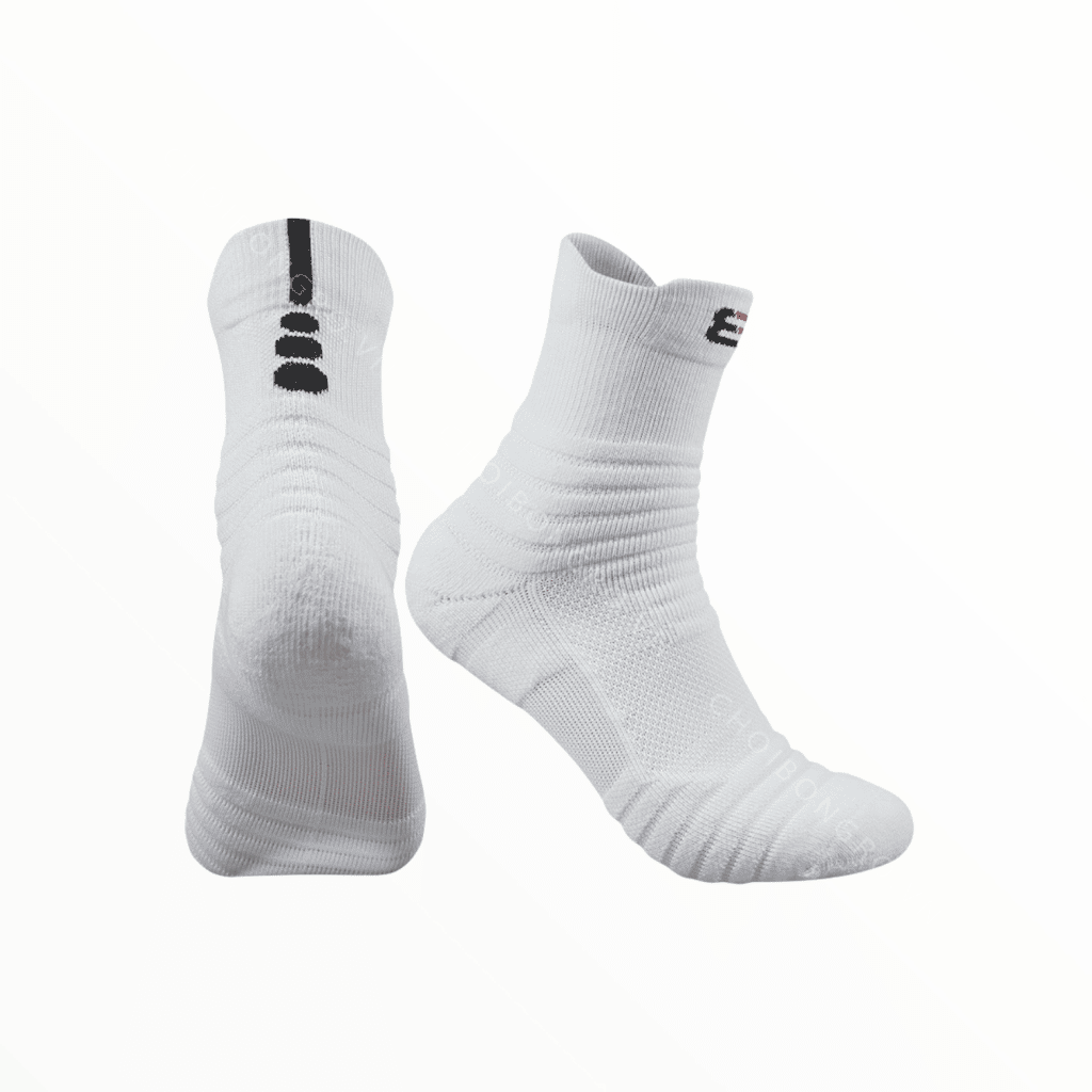 Tất bóng rổ 8 Series Elite Medium - Trắng