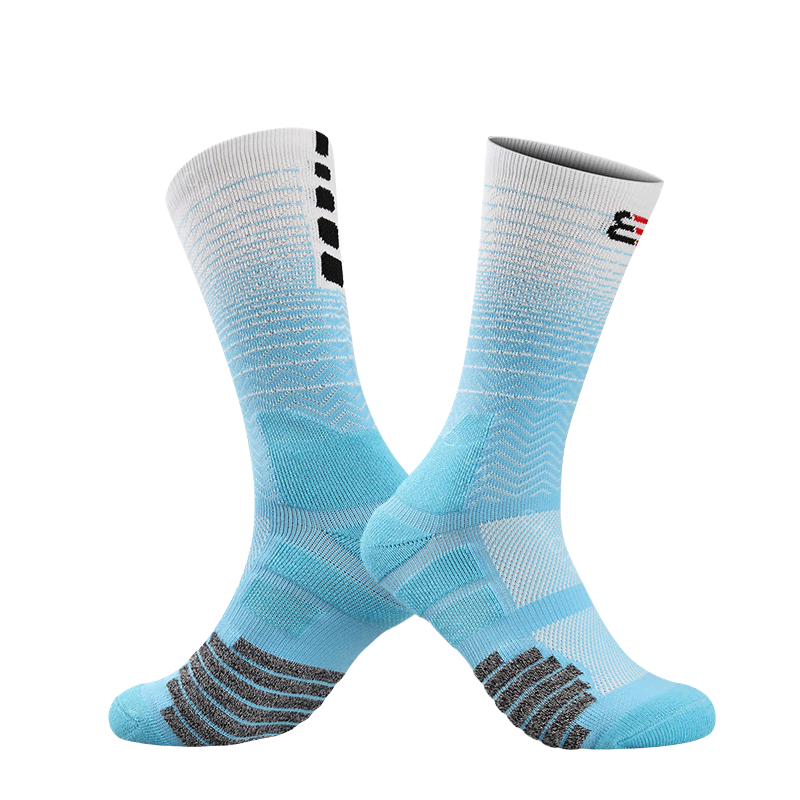 Tất bóng rổ 8 Series Gradient Elite Crew – Xanh trắng