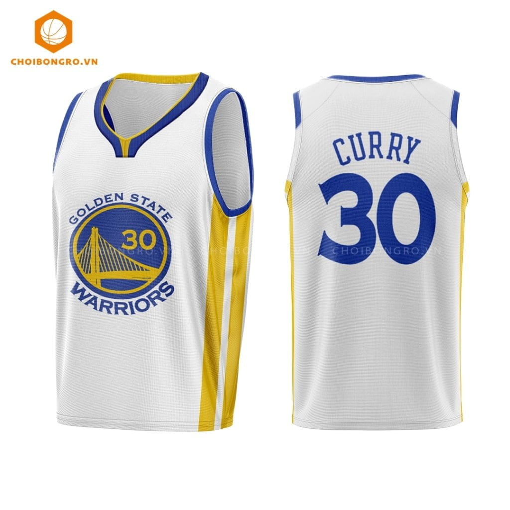 Áo bóng rổ Golden State Warriors - Stephen Curry Trắng