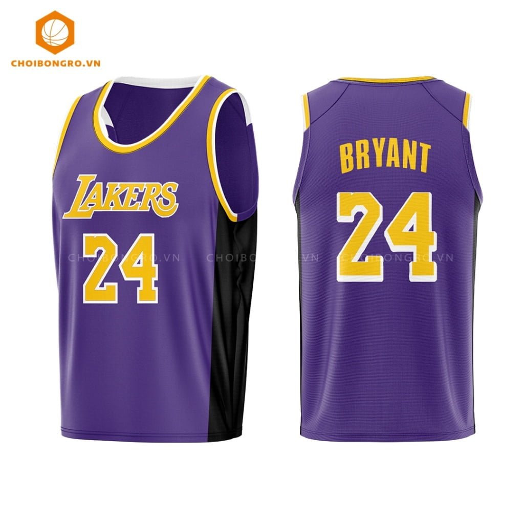Áo bóng rổ Los Angeles Lakers - Kobe Bryant 24 tím cổ tròn