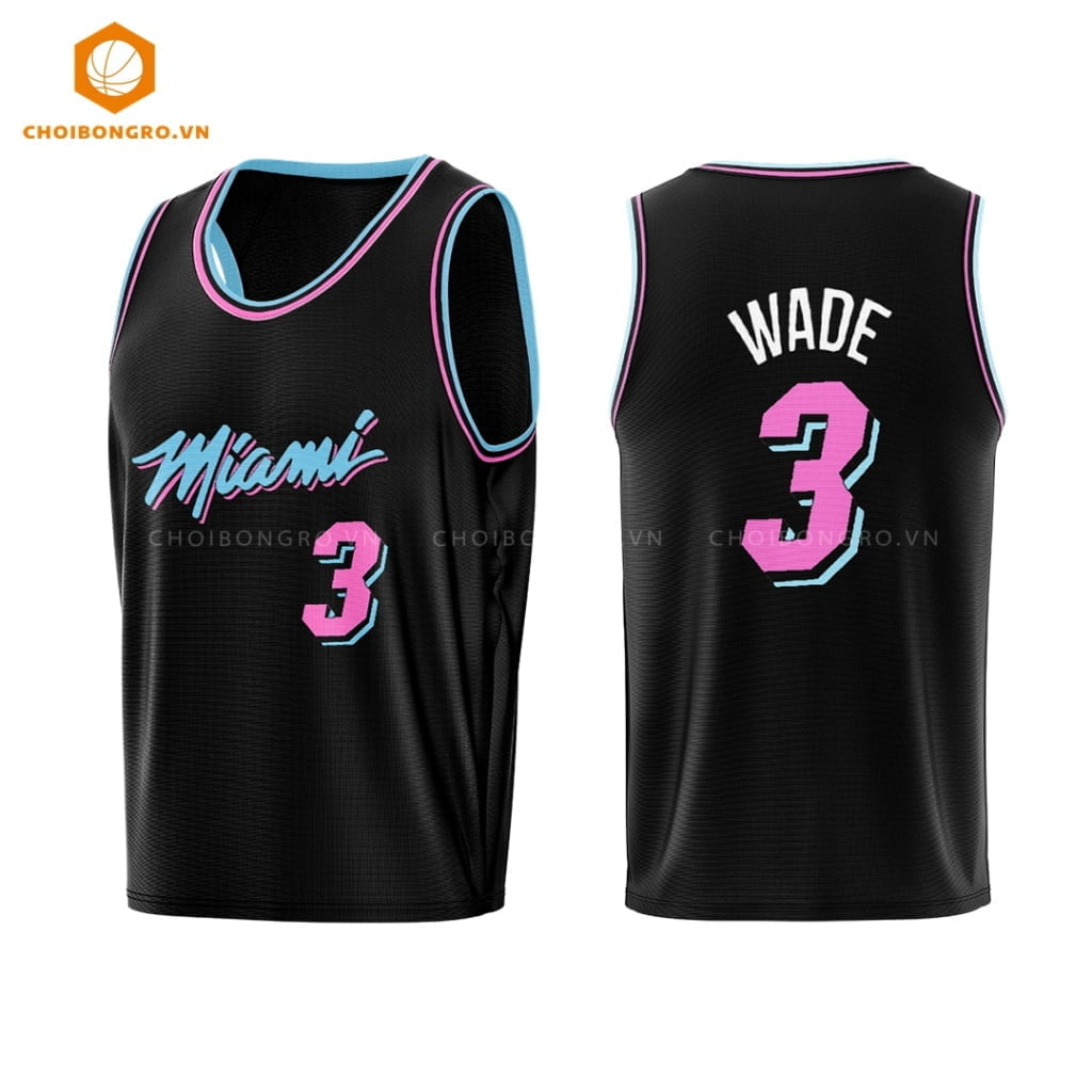 Áo bóng rổ Miami Heats - Wade đen