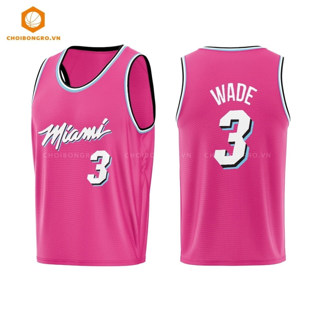 Áo bóng rổ Miami Heats - Wade hồng