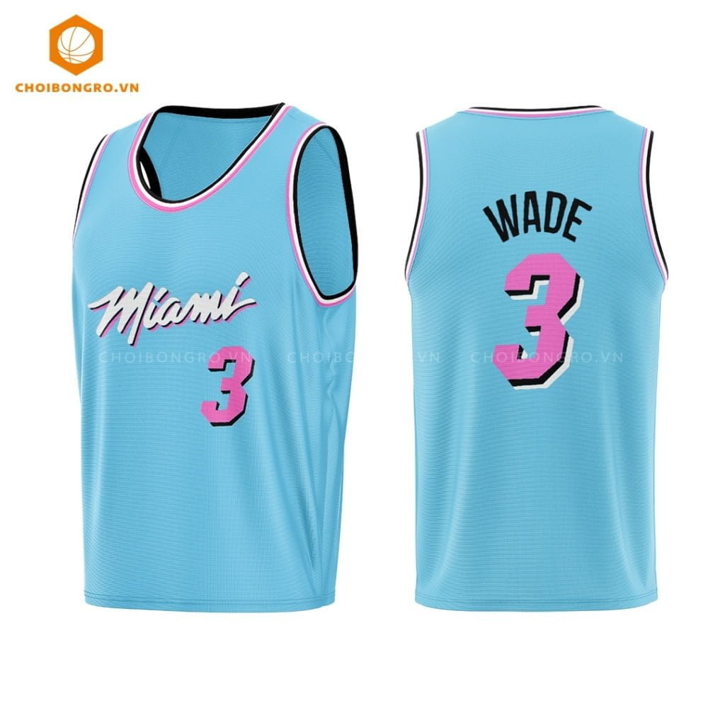 Áo bóng rổ Miami Heats - Wade xanh