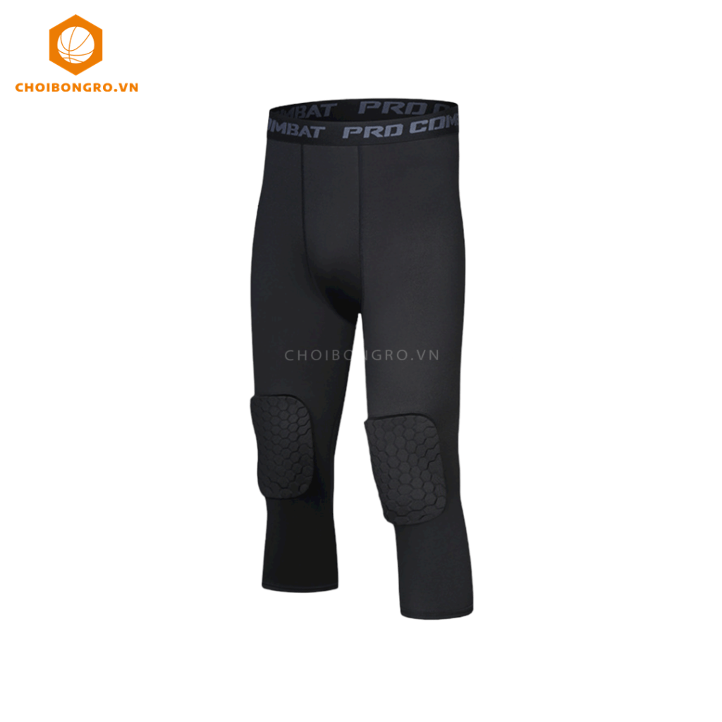 Quần Pro Combat 3/4 đệm gối #1055 - Đen