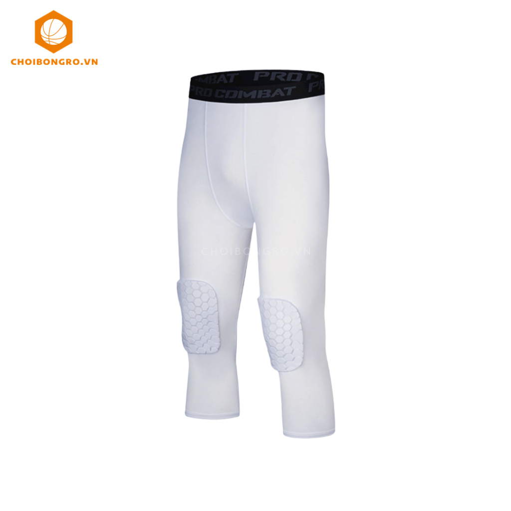 Quần Pro Combat 3/4 đệm gối #1055 - Trắng