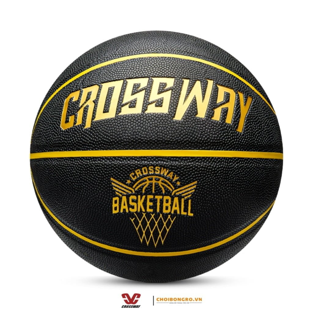 Bóng rổ da PU chính hãng Crossway 3062 - Đen Gold