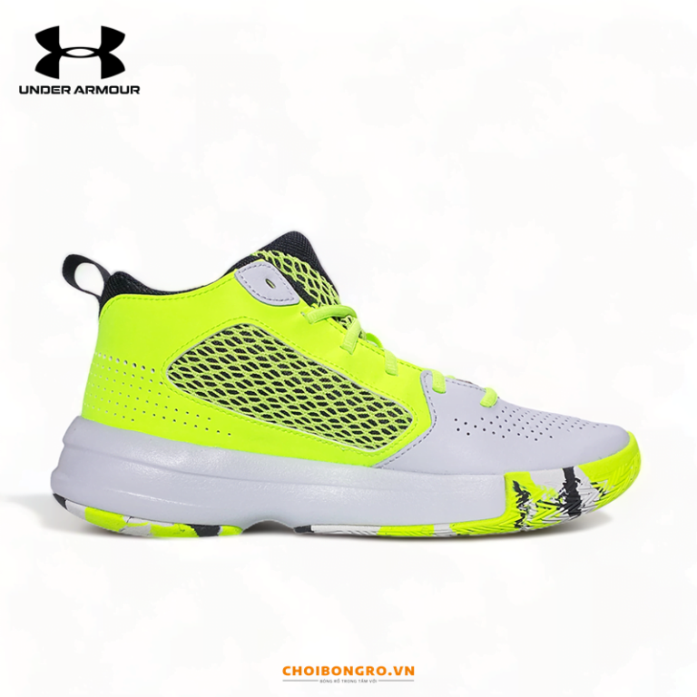 UA Lockdown 5 "Halo Grey Quirk Lime" chính hãng 3023949-601 | Ghi xanh - Hình ảnh 4