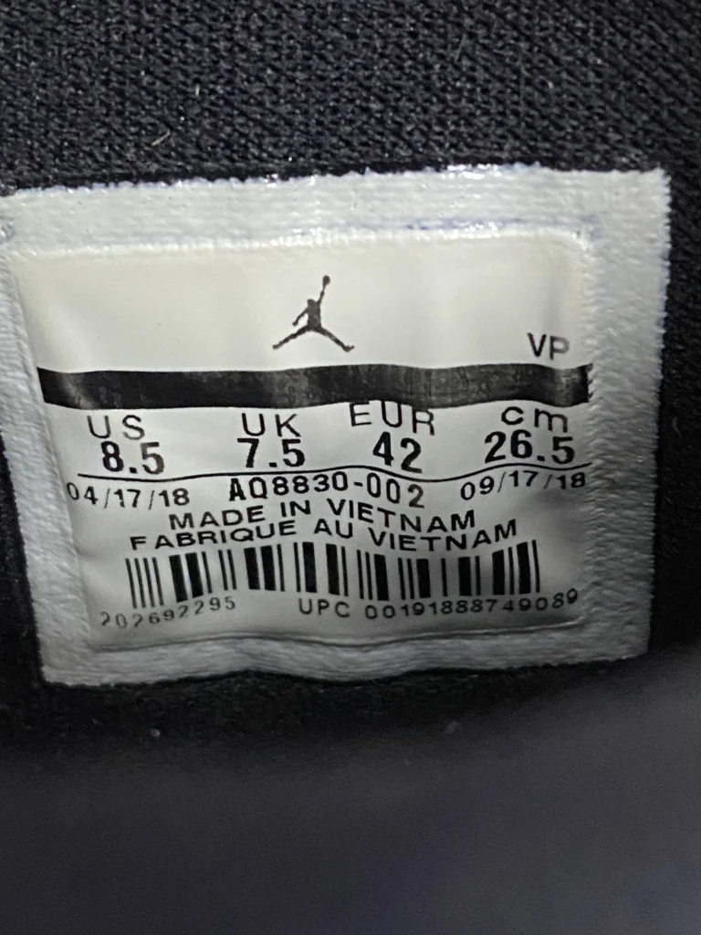 Giày bóng rổ cũ chính
  hãng Air Jordan 33 'Utility
 Blackout' AQ8830-002 - Hình ảnh 7