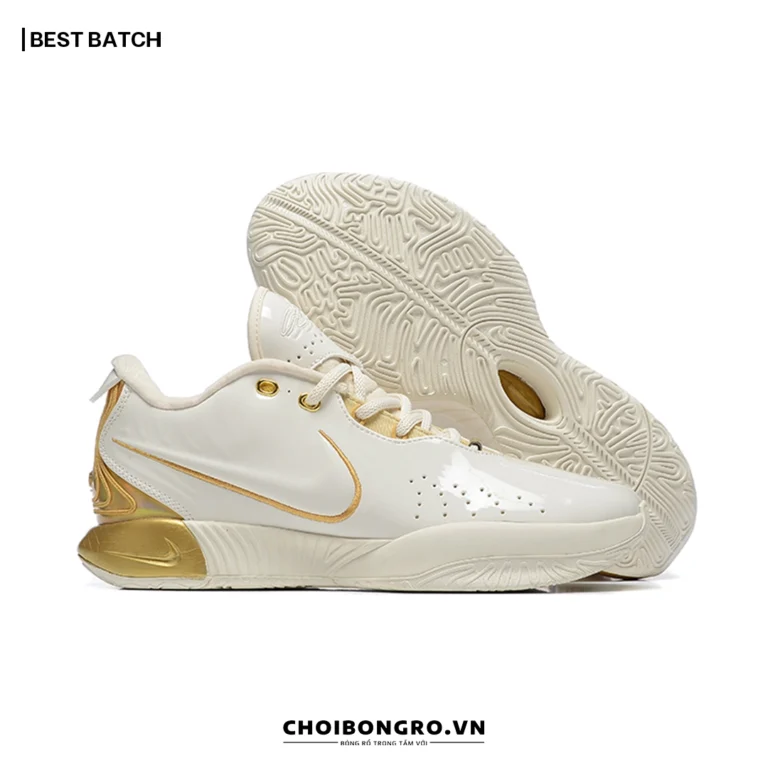 Nike LeBron 21 'White
  Metalic Gold' Replica - Trắng Gold - Hình ảnh 2