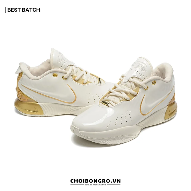 Nike LeBron 21 'White
  Metalic Gold' Replica - Trắng Gold - Hình ảnh 3