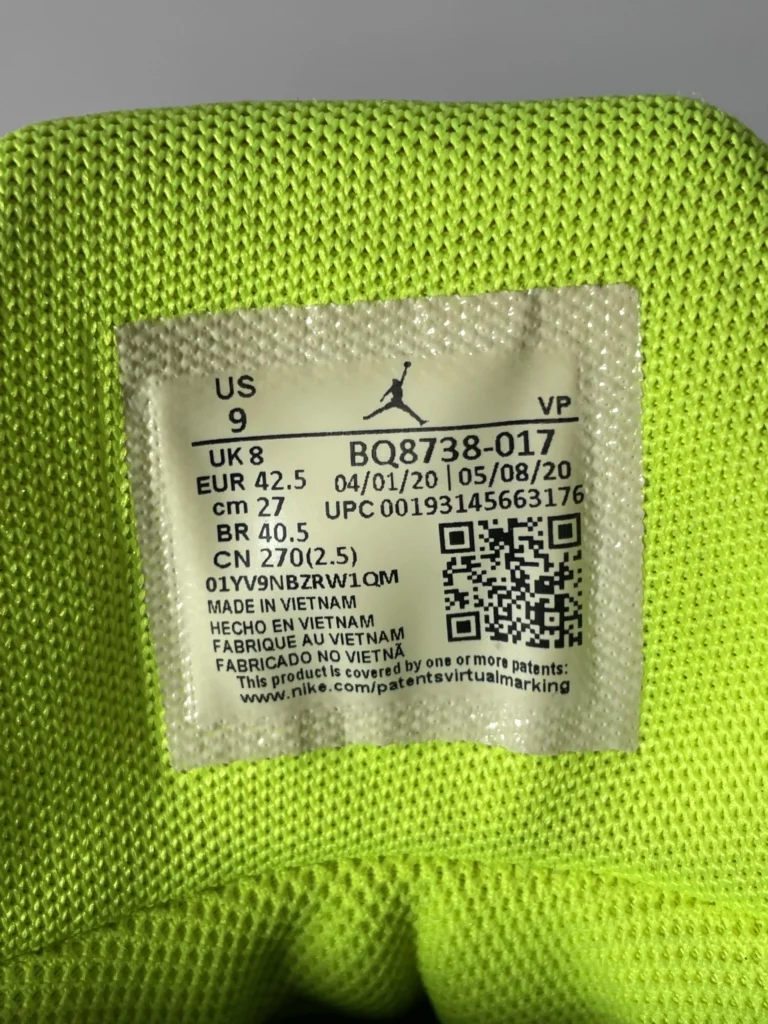 Giày bóng rổ cũ chính hãng Air Jordan 2×3
 PF
  BlackGreen BQ8738-017  - Hình ảnh 7