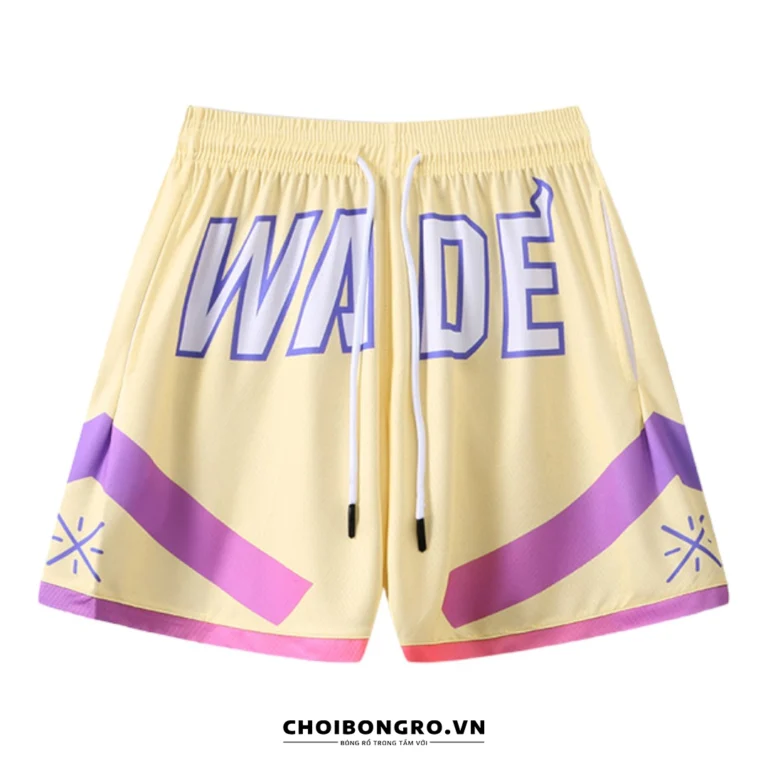 Quần Shorts bóng rổ 7033 - Wade vàng tím