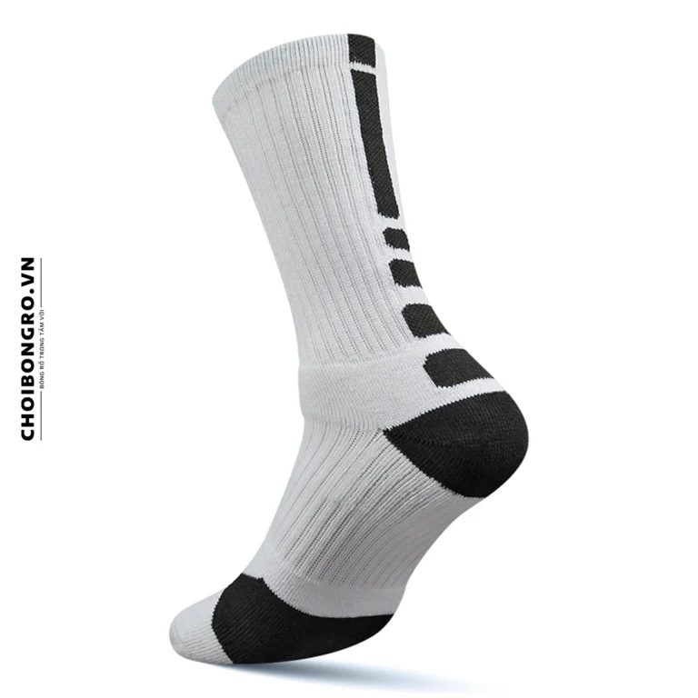 Tất vớ bóng rổ Elite Basket - Trắng đen