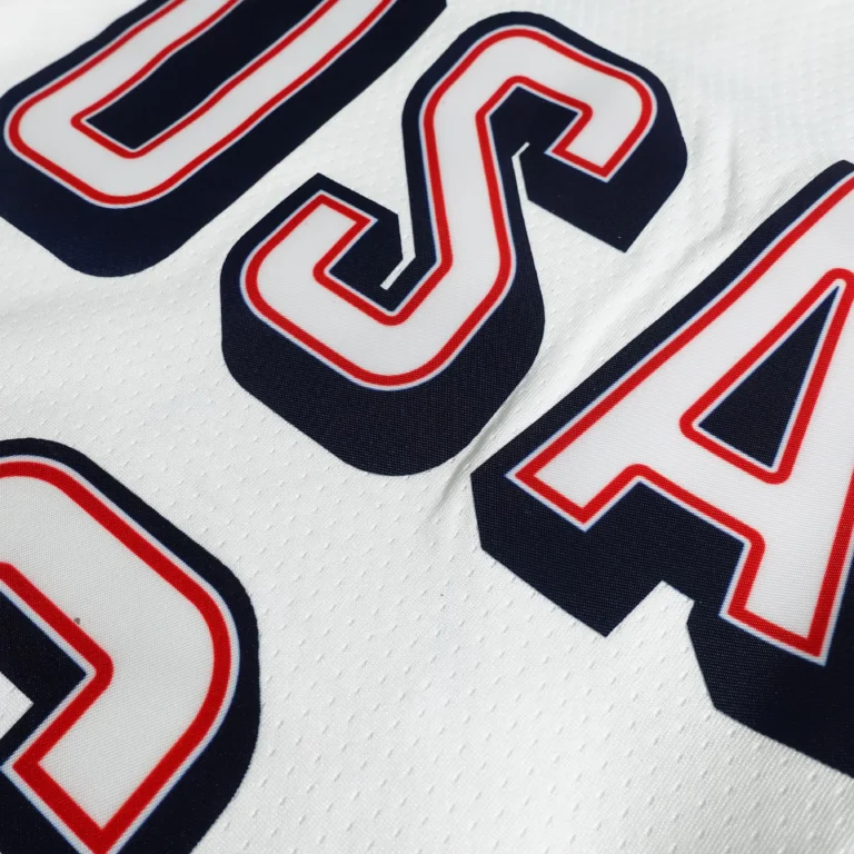 Áo
  bóng rổ Swingman USA Olympic 2024 - Lebron 6 - Trắng - Hình ảnh 6