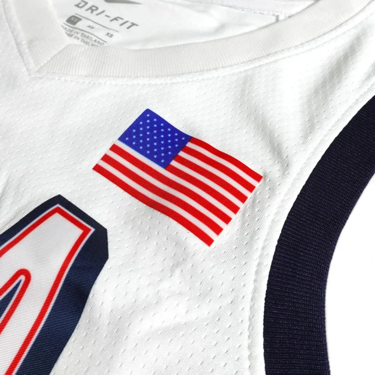 Áo
  bóng rổ Swingman USA Olympic 2024 - Lebron 6 - Trắng - Hình ảnh 5