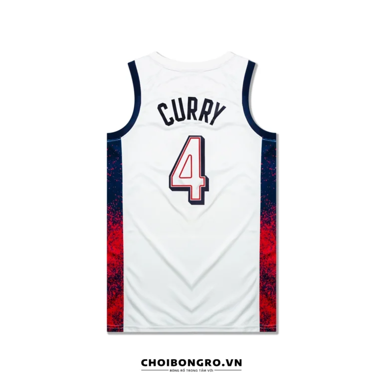 Áo bóng rổ Swingman USA Olympic 2024 - Curry 4 -
  Trắng - Hình ảnh 2