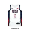 Áo bóng rổ Swingman USA Olympic 2024 -
  Edwards 5 - Trắng