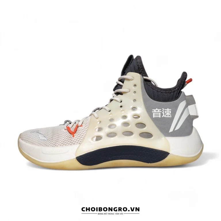 Giày
 bóng rổ Like-New chính hãng Li-Ning Sonic 7 Mid 'Milk White Grey' ABAP019-2