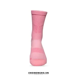 Tất bóng rổ Shadow màu hồng - Chụp từ phía trước, thấy rõ logo Shadow, đệm cổ chân và lưới thoáng khí trên mu bàn chân.